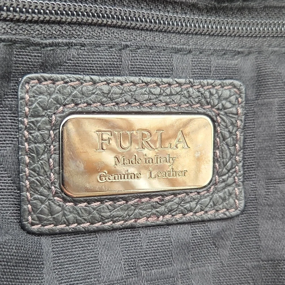 Furla NWT Hobo Black Pebbled Leather Large Shoulderbag NWT with Dustbag - Picture 10 of 15